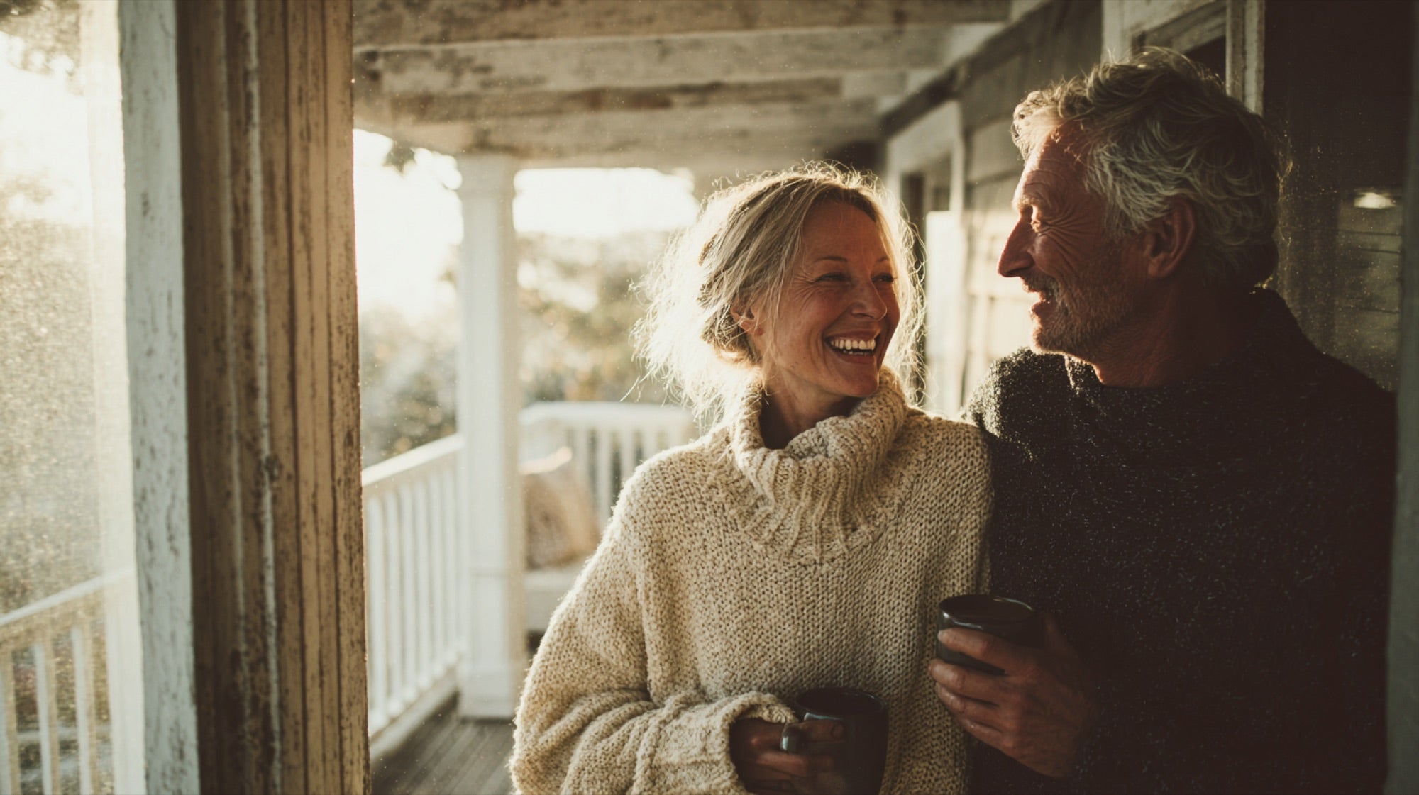 Couple enjoying a steady morning together